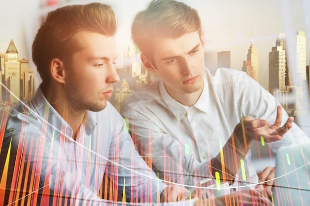 A split-screen image. On one side, a person is carefully reviewing documents related to opening a brokerage account. On the other side, a vibrant stock market graph displays consistent growth.
