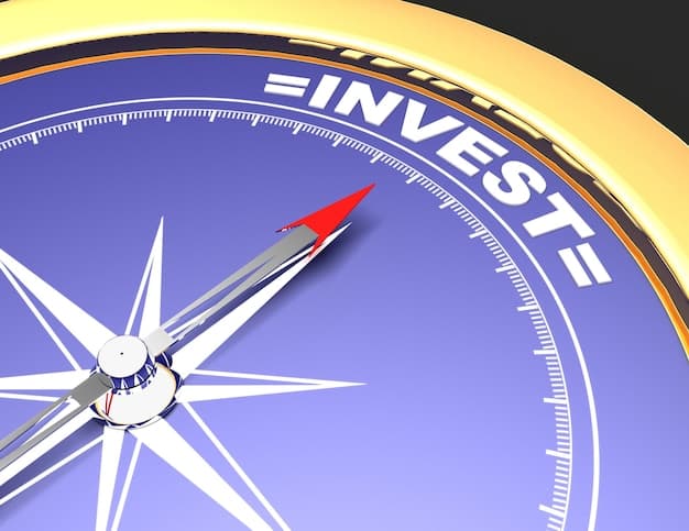 A stylized image of a compass pointing towards a financial goal, with various investment vehicles (stocks, bonds, real estate) surrounding it. The compass and investment options are set against a backdrop of iconic US landmarks, representing the US financial market.