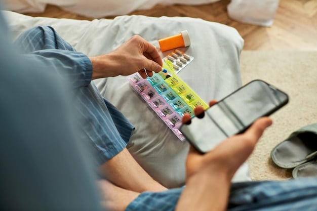 A person using a smartphone with a budgeting app displayed on the screen, showing categories of spending and savings percentages.