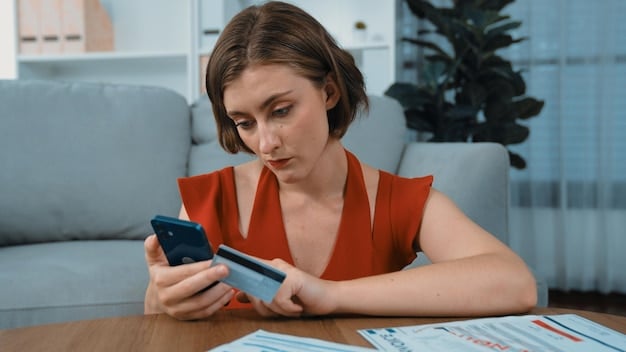 A person on the phone, seemingly negotiating with a creditor about debt repayment options, with papers and a calculator nearby.