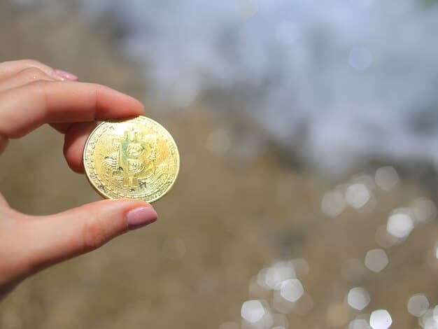 A close-up shot of a hand holding gold coins, with blurred charts and graphs in the background. The image conveys the idea of investing in precious metals to protect against inflation.