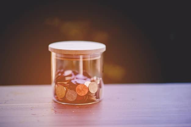 A stack of coins atop prescription bottles, symbolizing cost savings and affordability, with a slight blur on the background figures.