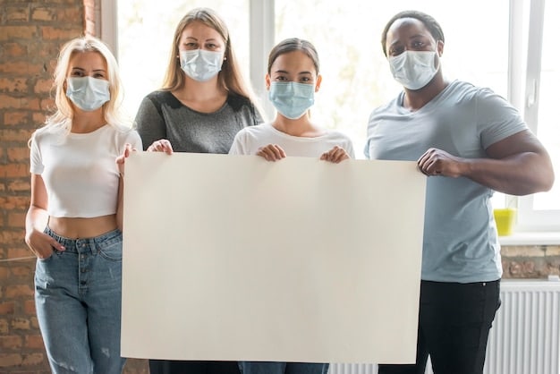 A diverse group of people of various ages looking concerned, some holding signs related to healthcare access, representing the millions potentially impacted.