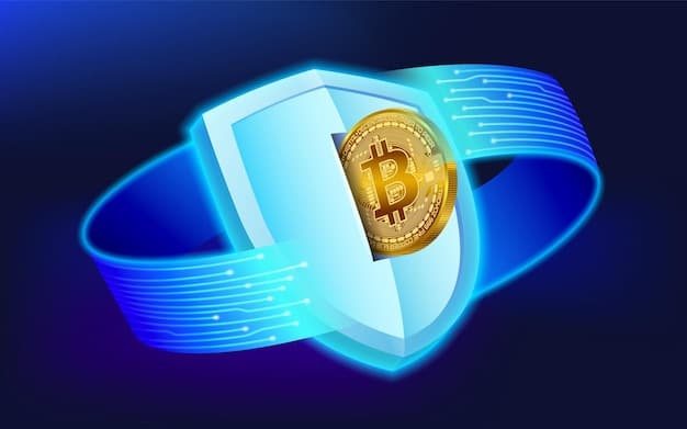 A digital illustration depicting various cryptocurrency logos enclosed within a shield symbol, signifying protection and security.