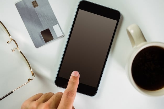 Close-up of a smartphone screen displaying a banking app with an 