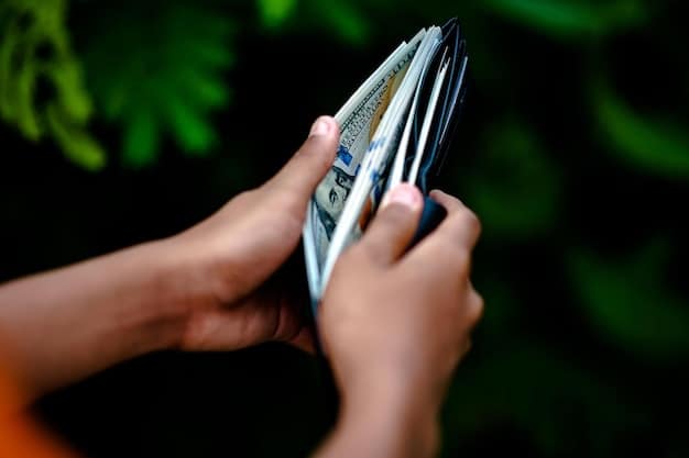 A person's hand interacting with a smartphone banking app, showing a high-yield savings account balance, suggesting easy digital access to emergency funds.