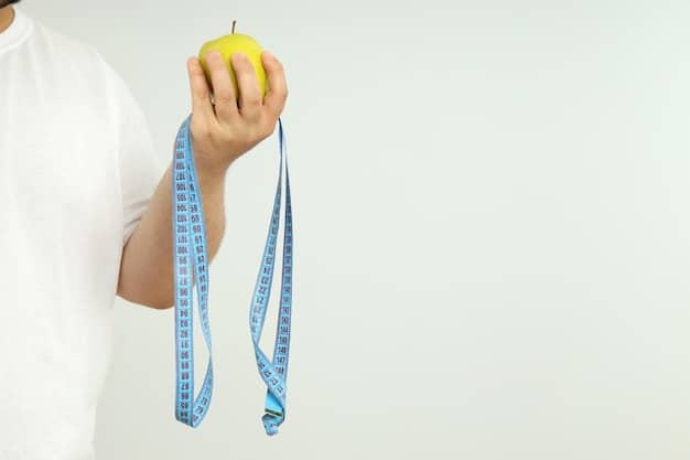 A person's hands holding a measuring tape around their waist, illustrating progress in weight management, with a blurred background of active lifestyle elements.