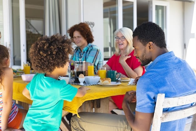 A diverse group of people, including children and adults, in a community health fair setting, interacting with healthcare professionals and looking at informational brochures about vaccinations. The scene should be bright and positive, indicating community engagement and accessible information.