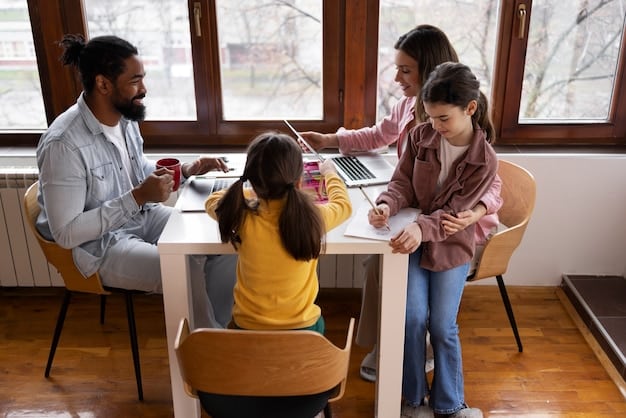 A diverse group of educators and a parent engaged in a focused discussion around a table, symbolizing an IEP meeting.