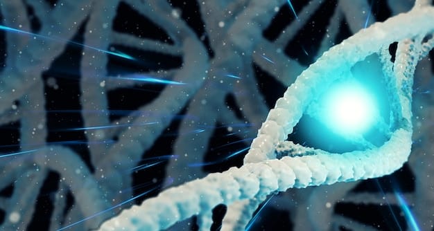 A close-up of a DNA helix intertwining with neural pathways, symbolizing gene therapy's targeted approach to chronic pain relief. The image is clean, scientific, and hopeful.