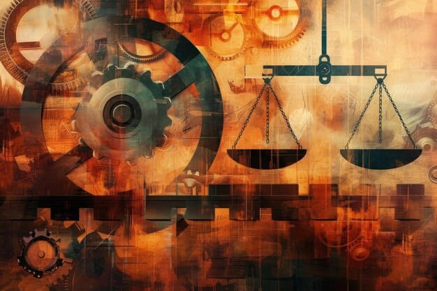 An abstract image symbolizing policy changes and legal developments, perhaps featuring a gavel, legal documents, and shifting gears or puzzle pieces, conveying complexity and ongoing adjustments.