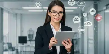 Woman analyzing financial data on a tablet, symbolizing financial education and investment returns