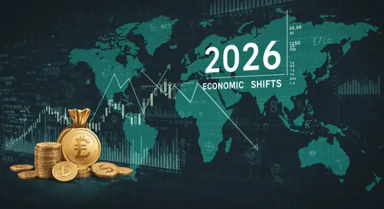 Digital illustration of future economic trends and financial data analysis