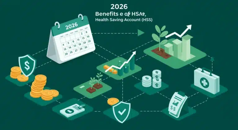 Illustration of Health Savings Account benefits in 2026, showing tax savings and investment growth
