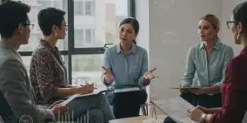 Group therapy session discussing mental health benefits and cost reduction strategies for 2026