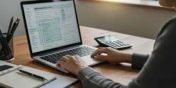 Person analyzing IRS tax forms and calculator for 2026 tax bracket changes