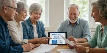 Seniors discussing Medicare Part D 2026 reforms and prescription drug benefits