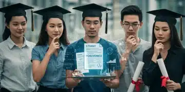 Students reviewing student loan forgiveness program updates on a tablet